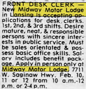 Midway Motor Lodge - Feb 09 1981 Article (newer photo)